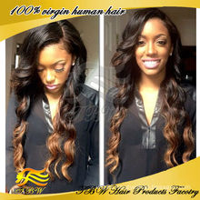 Brazilian virgin #1b/#8 ombre u part wigs for sale